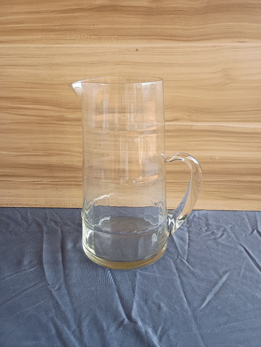 Mid Century Modern Glass Bamboo Shaped 10" Pitcher Tiki Bar Man Cave